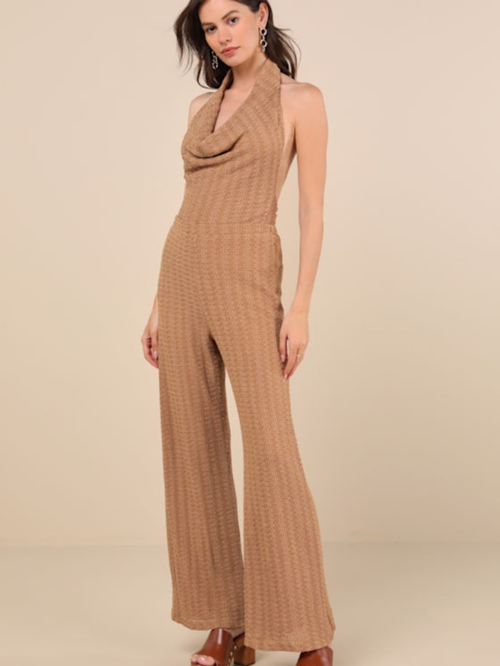 Lulus Cove Light Brown Textured High-rise Pants - Size S